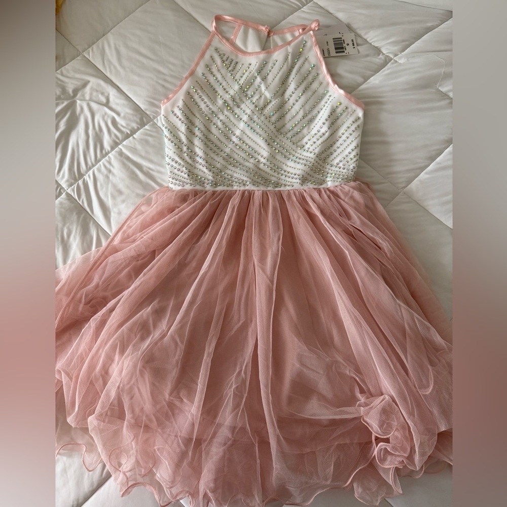 Speechless Pink and White Formal Kids Dress